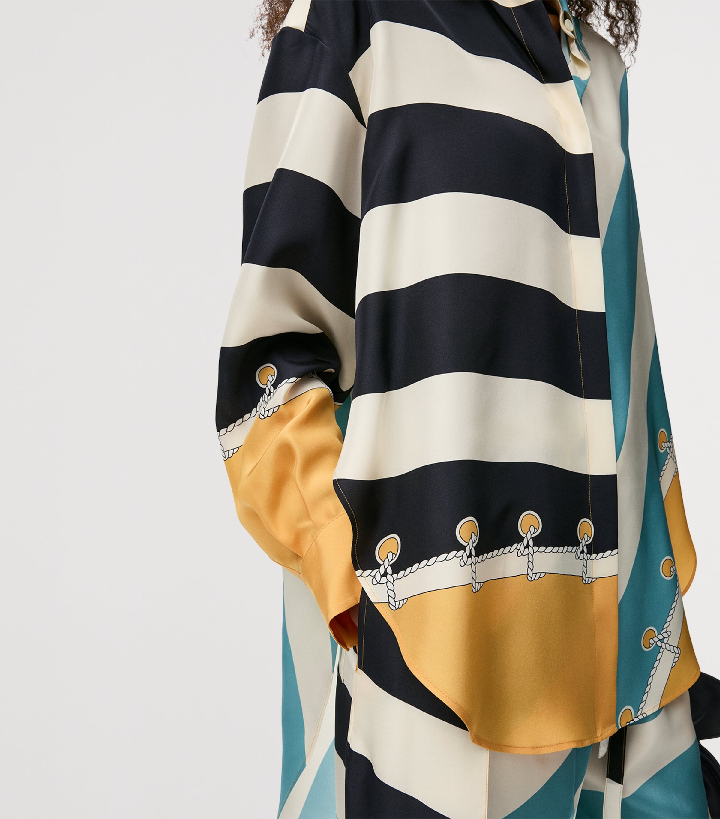 LOEWE Womens Silk Printed Shirt Orange/multicolor Image 5