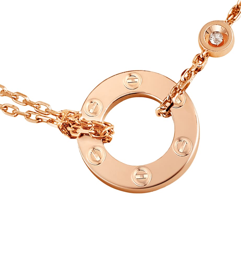 Rose Gold and Diamond LOVE Necklace ROSE GOLD Image 8