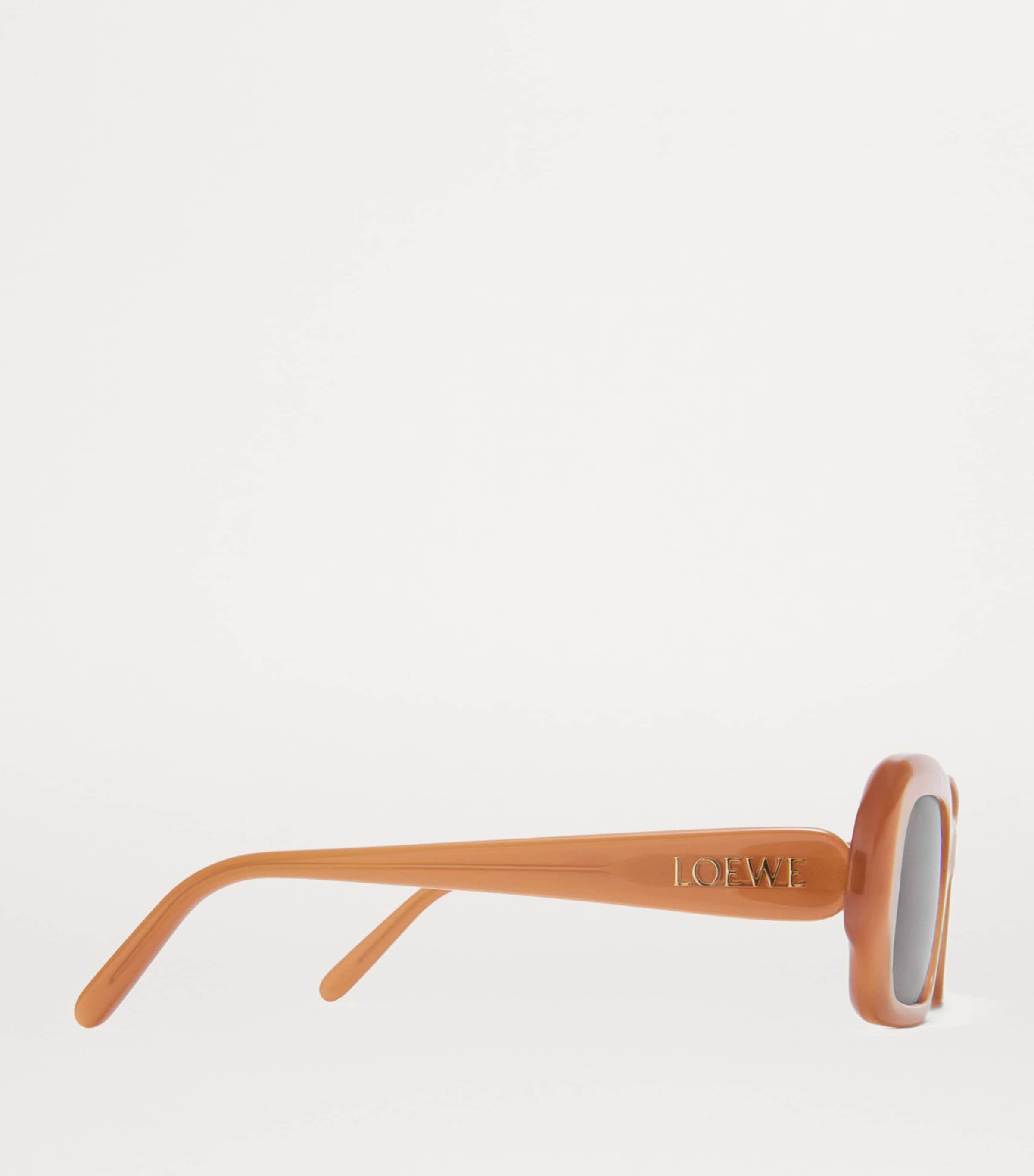 Acetate Rectangular Slim Sunglasses LIGHT CARAMEL Image 3