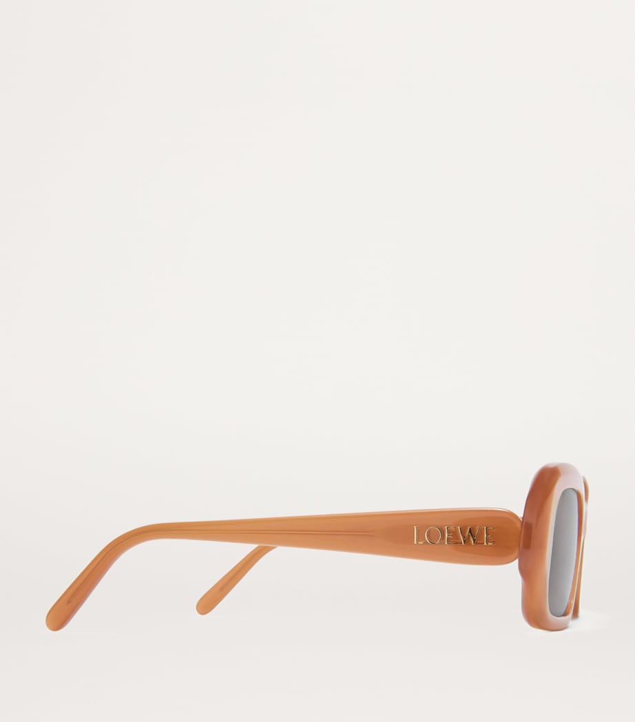 Acetate Rectangular Slim Sunglasses LIGHT CARAMEL Image 3