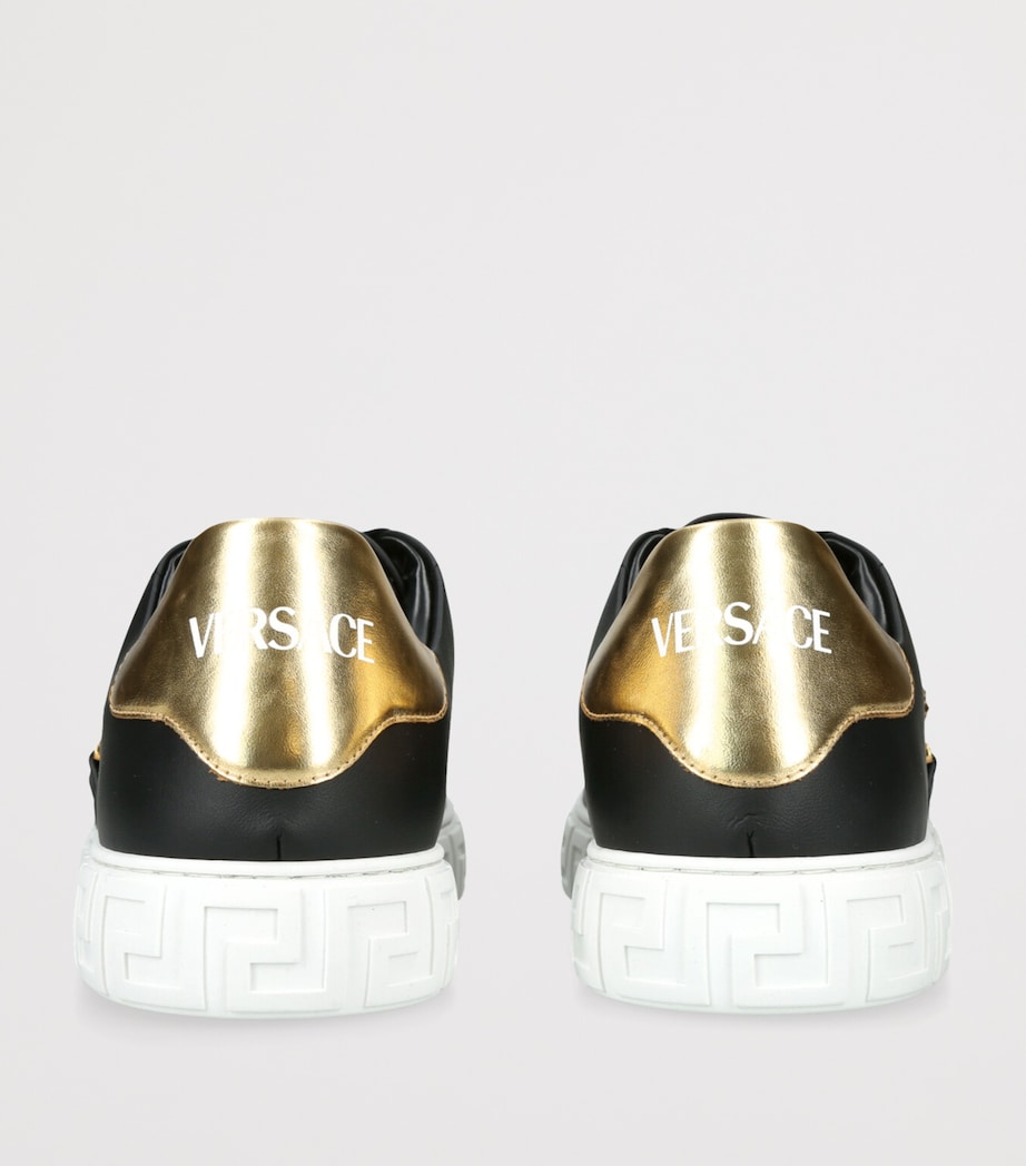 Leather Greca Medusa Sneakers BLACK/COMB Image 2