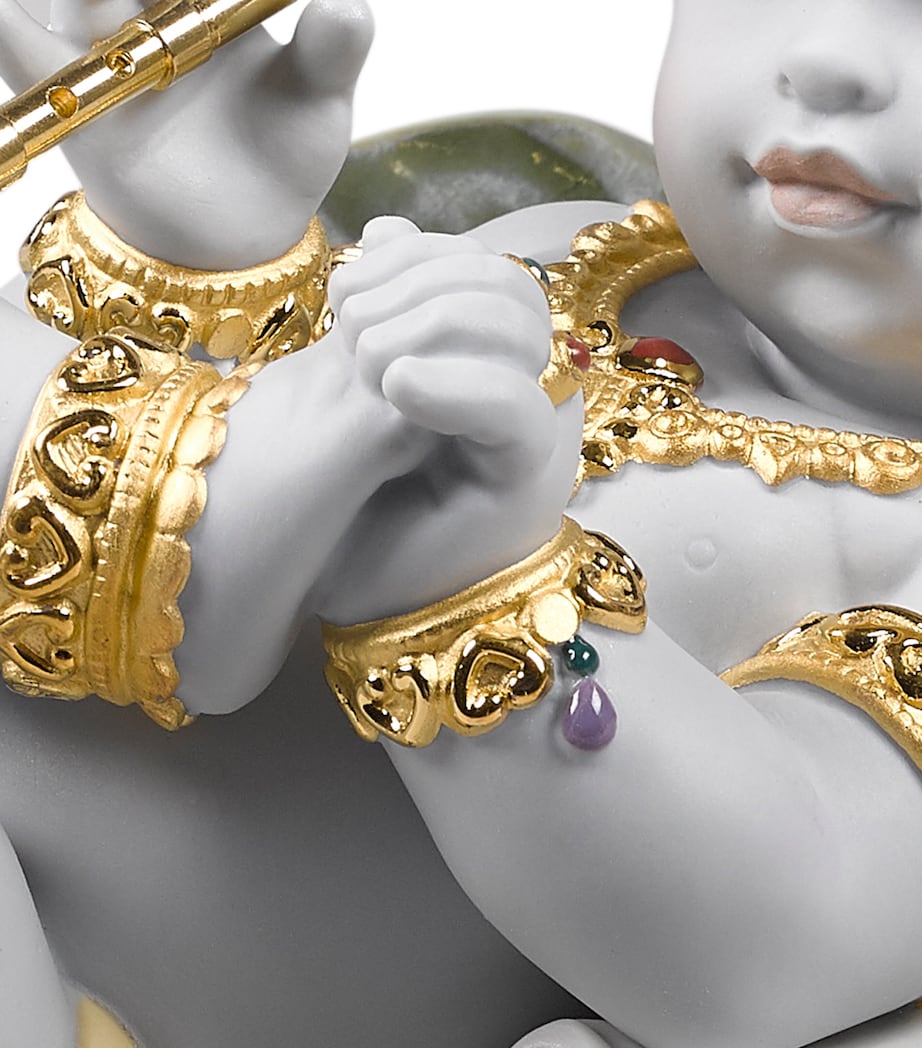 Lladró Porcelain Krishna on Leaf Sculpture Image 3