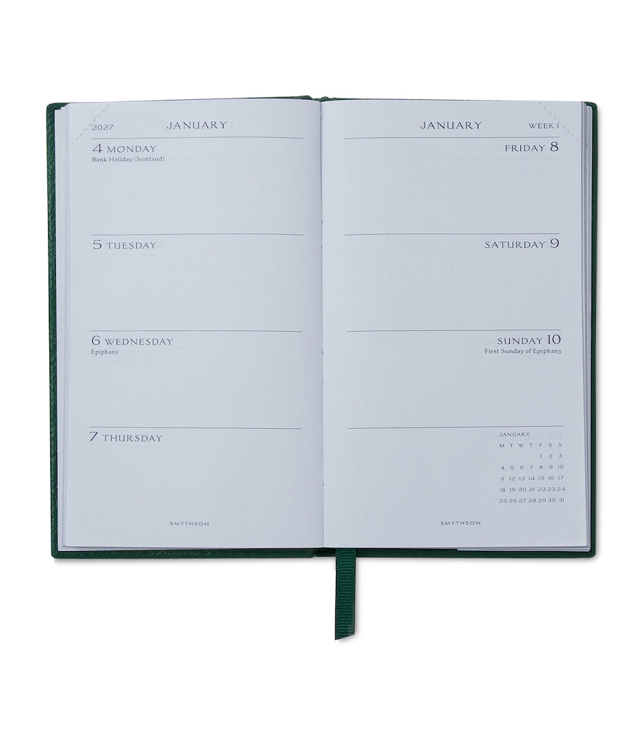 Smythson Leather Panama Weekly Diary 2027 Forest Green Image 2