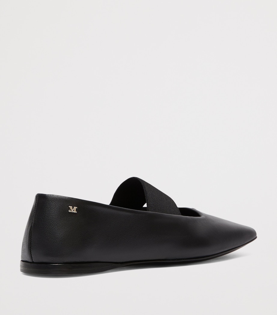 Max Mara Nappa Leather Ballet Flats Black Image 4