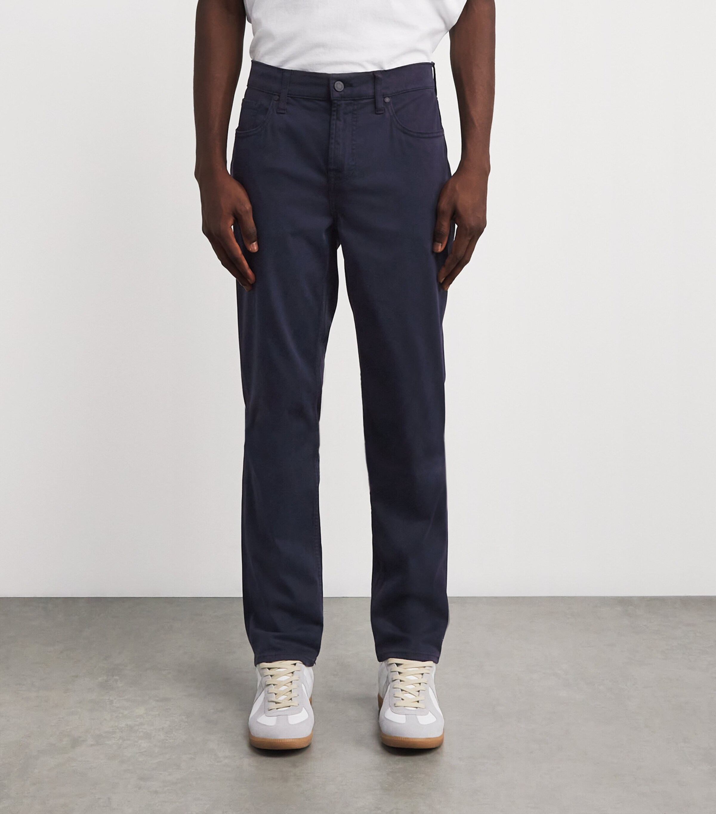 7 For All Mankind Mens Slimmy Lux Performance Plus Jeans Stretch Sateen Navy Image 3
