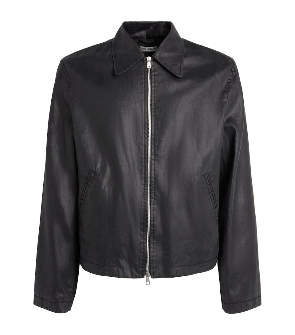 Our Legacy Faux Leather Worker Jacket Lcqur Blk Miror Tncl