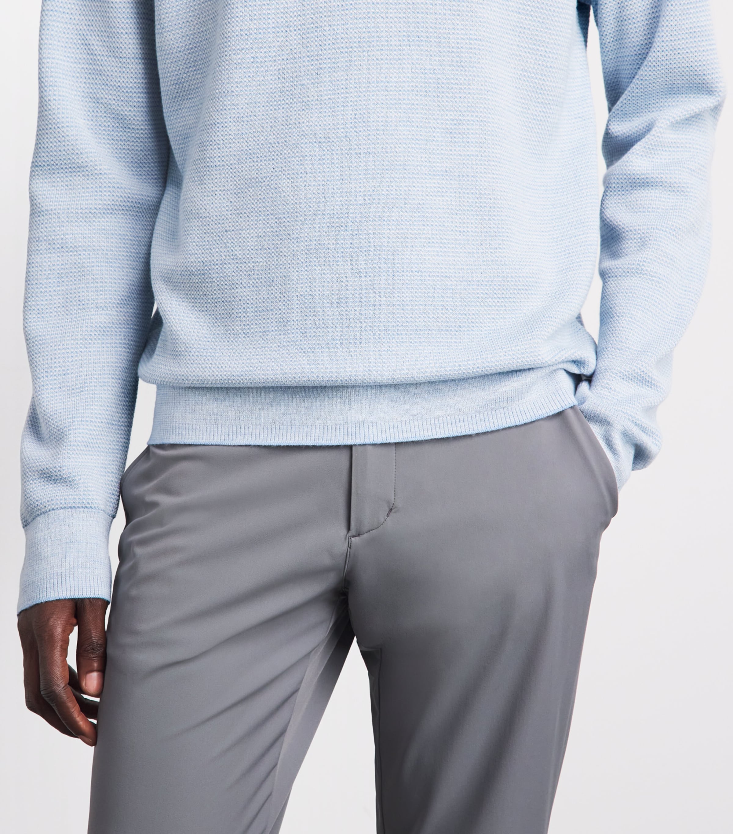 RLX Ralph Lauren Mens Knit Long-Sleeve Polo Shirt Blue Combo Image 3