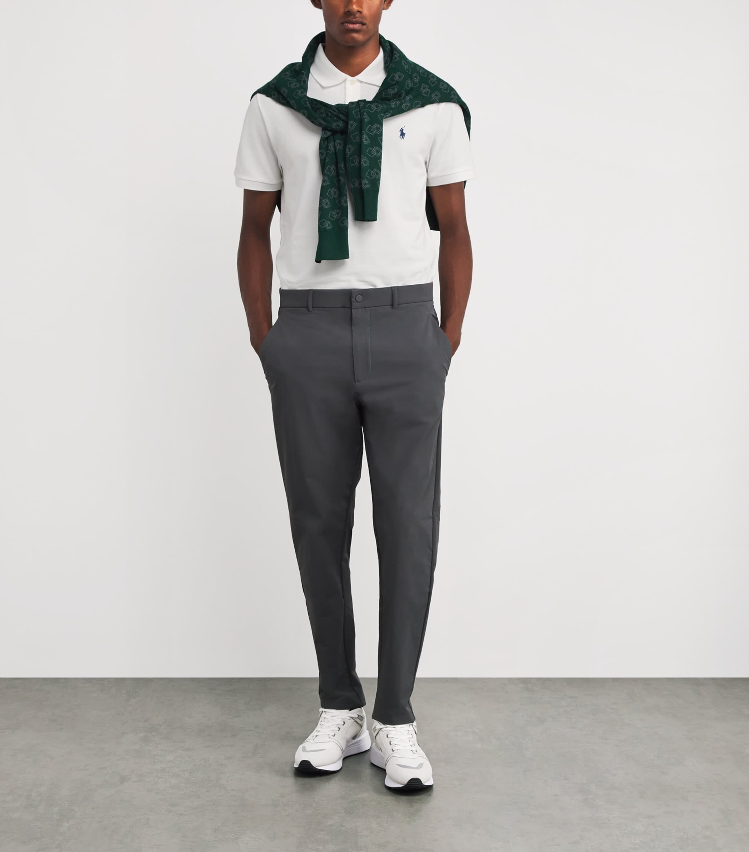 Stretch-Cotton Performance Tailored Polo Shirt CERAMIC WHITE Image 2