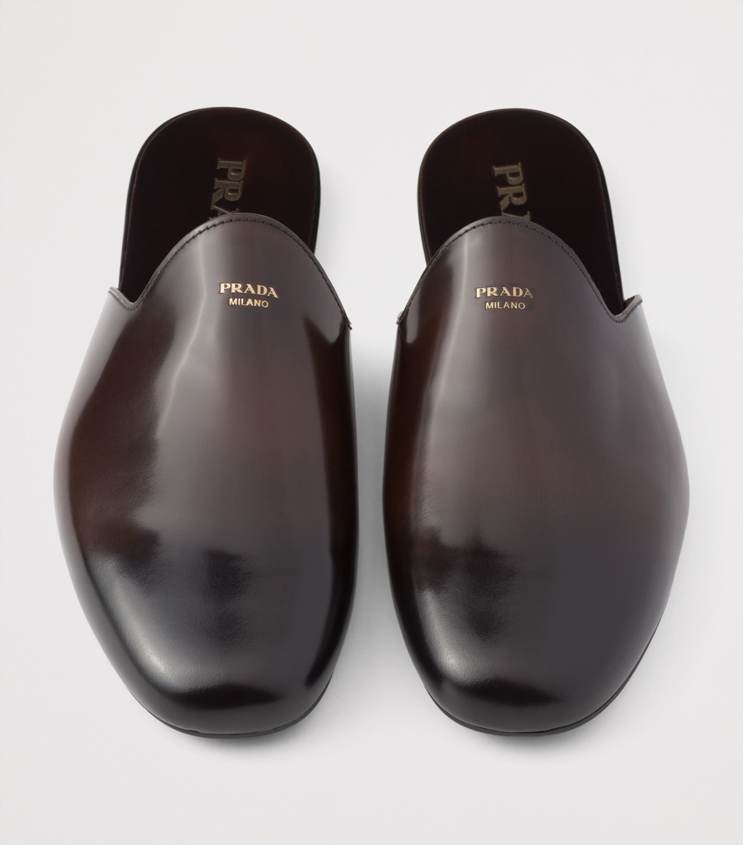 Prada Brushed Leather Mules Image 4