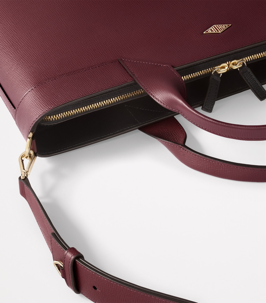 Leather Losange Document Holder BURGUNDY Image 2