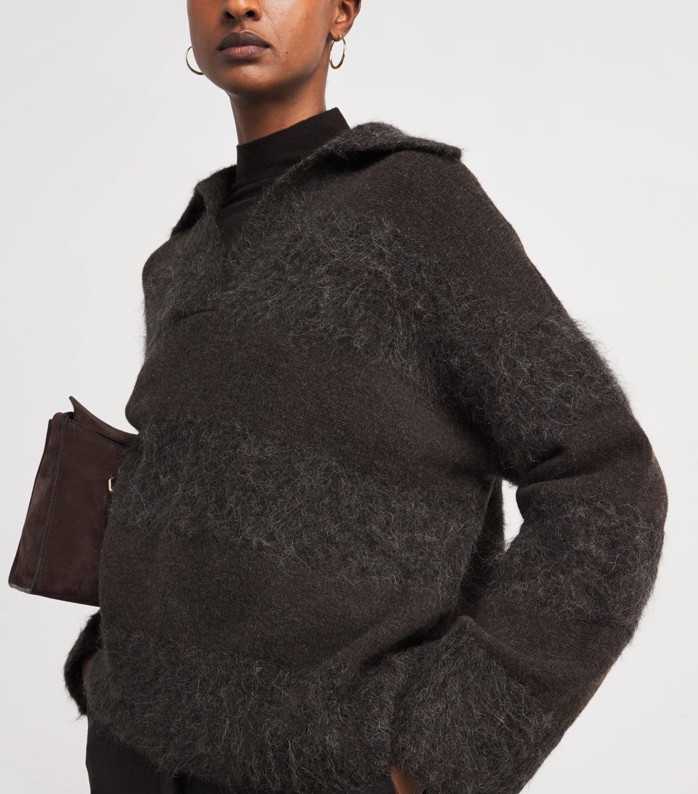 Brushed Stripe Take Sweater COCOA Image 6