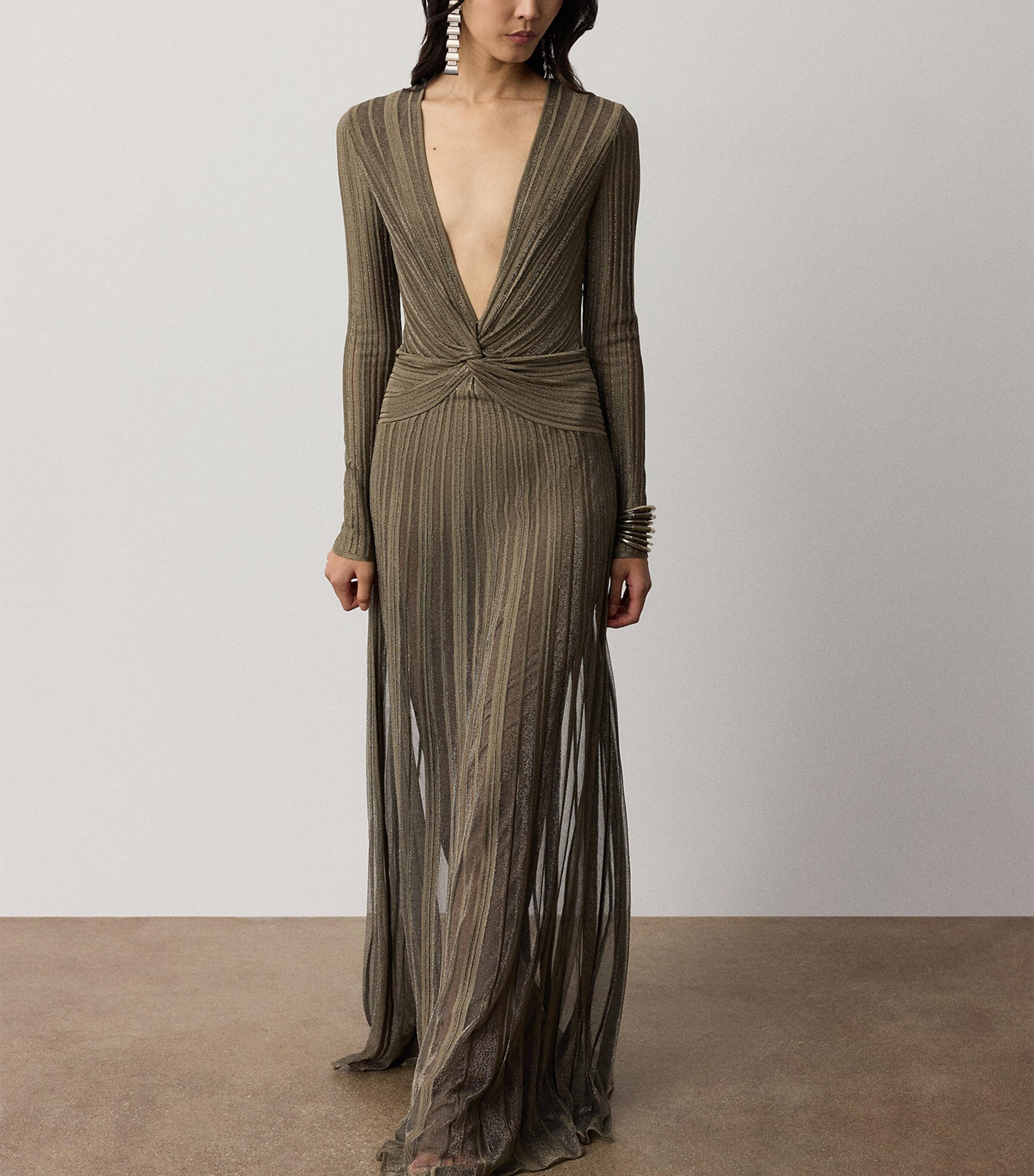ralph lauren gold metallic dress Collection Silk Dabney Gown coins