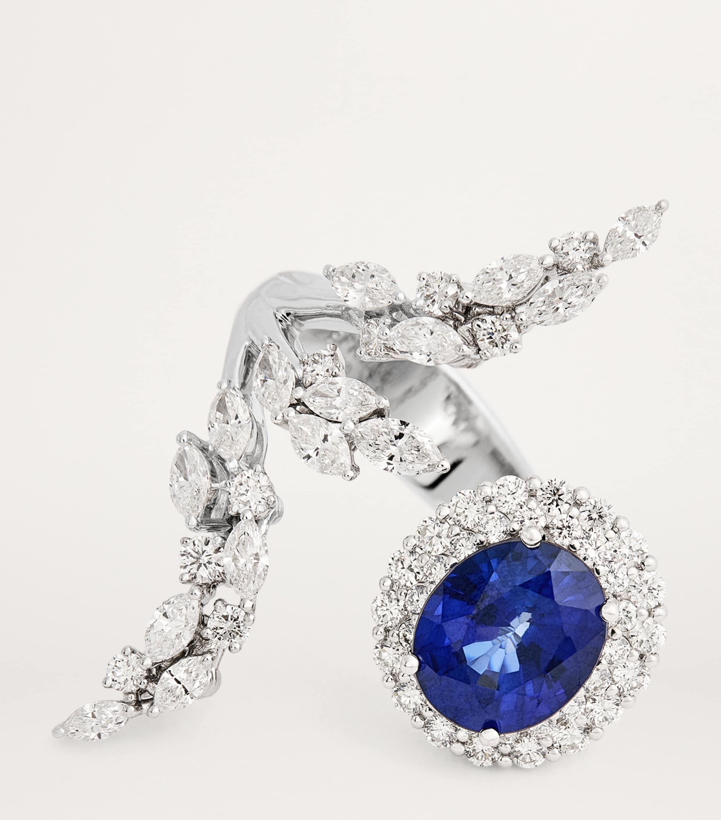 White Gold, Diamond and Blue Sapphire Reign Supreme Ring WHITE GOLD Image 6