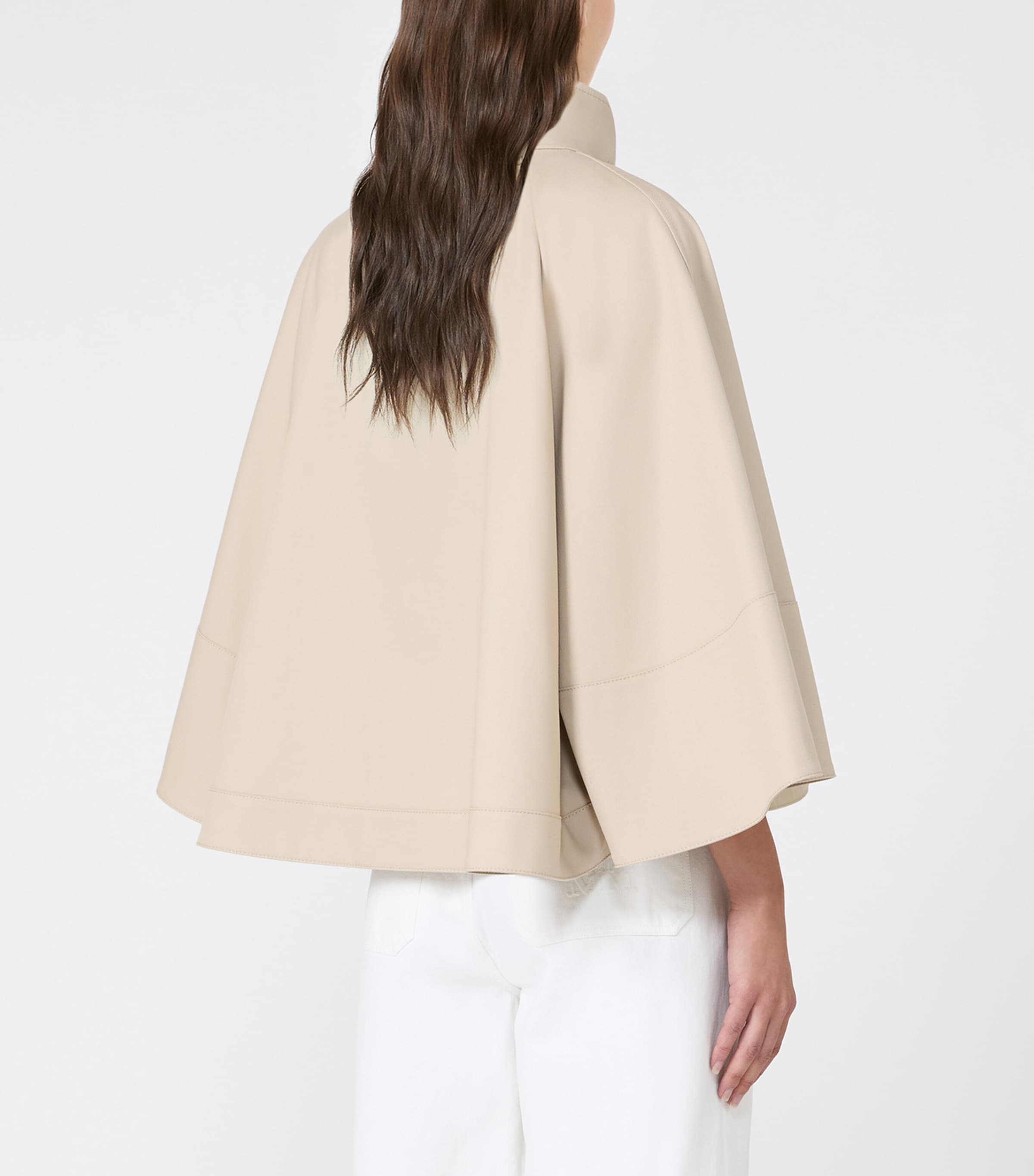 Max Mara Womens Cotton Cropped Jacket Stone Image 4