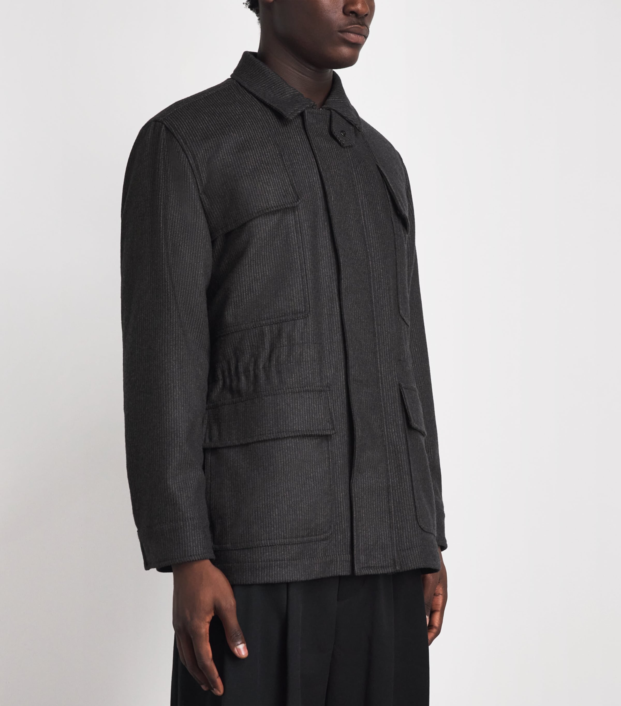 Eton Mens Wool-Cashmere Field Jacket Dark Brown Image 4