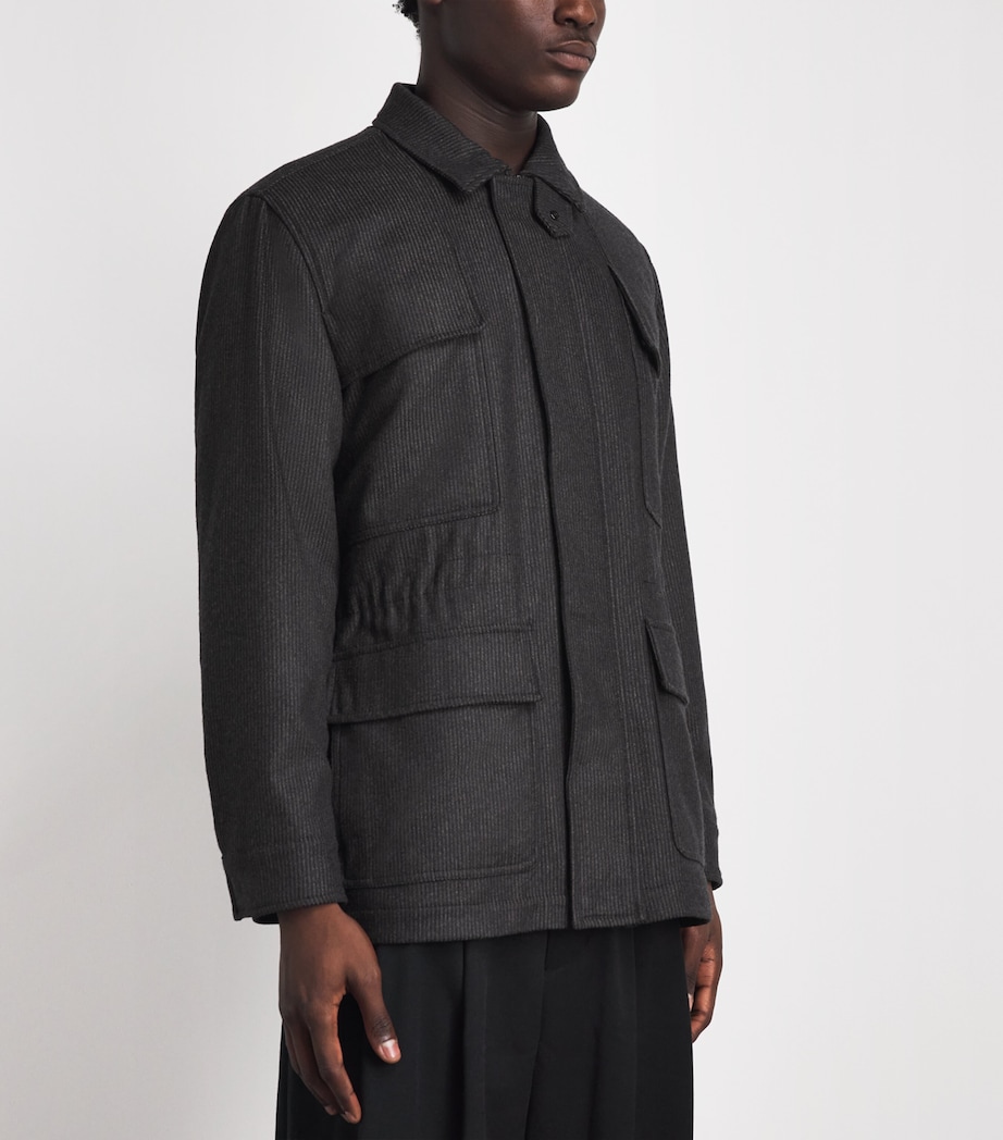 Eton Mens Wool-Cashmere Field Jacket Dark Brown Image 4