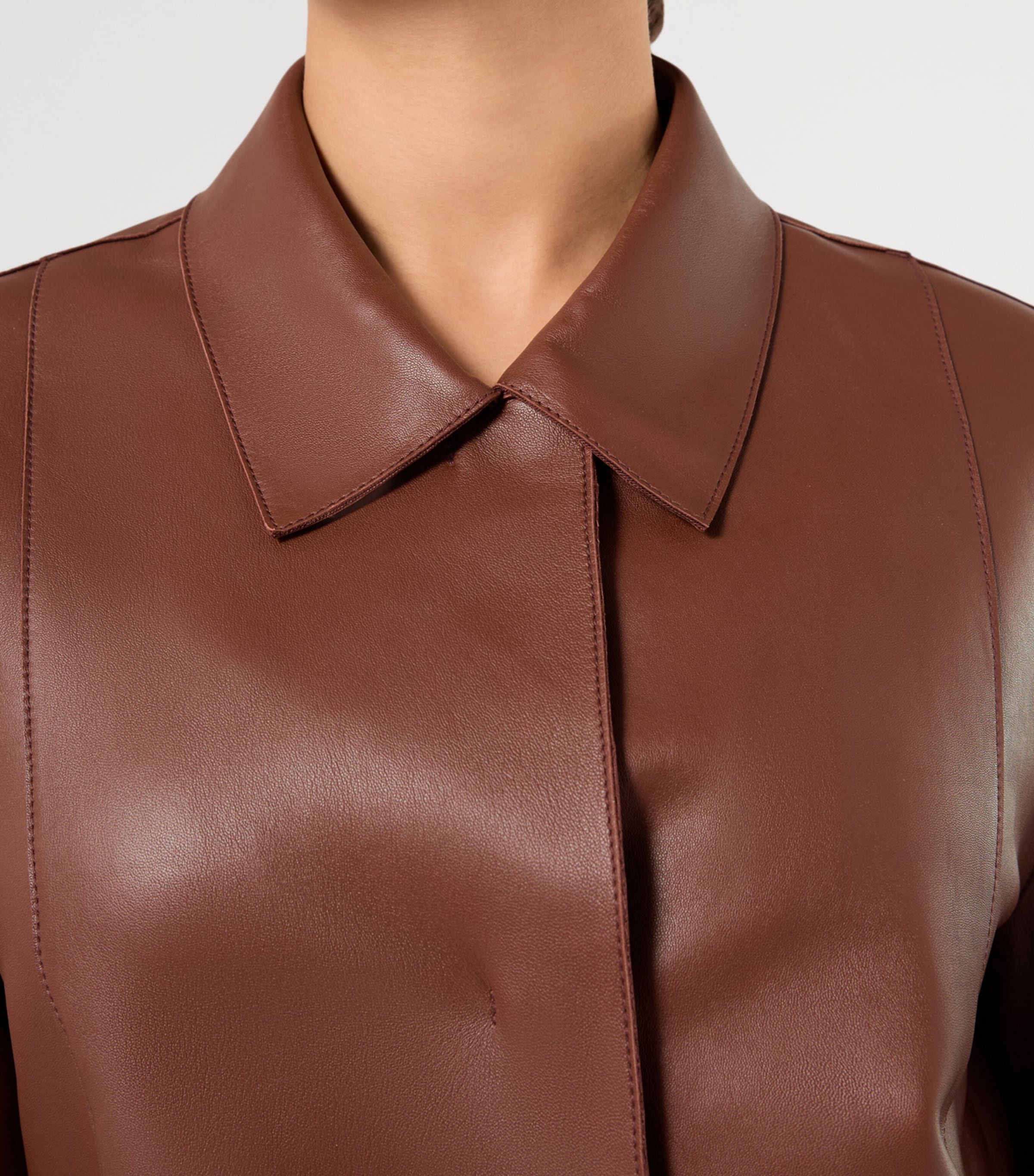 Marina Rinaldi Womens Leather Jacket Brick Red Image 5