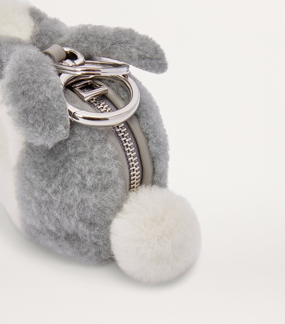 LOEWE Shearling Bunny Bag Charm Light Grey Image 5