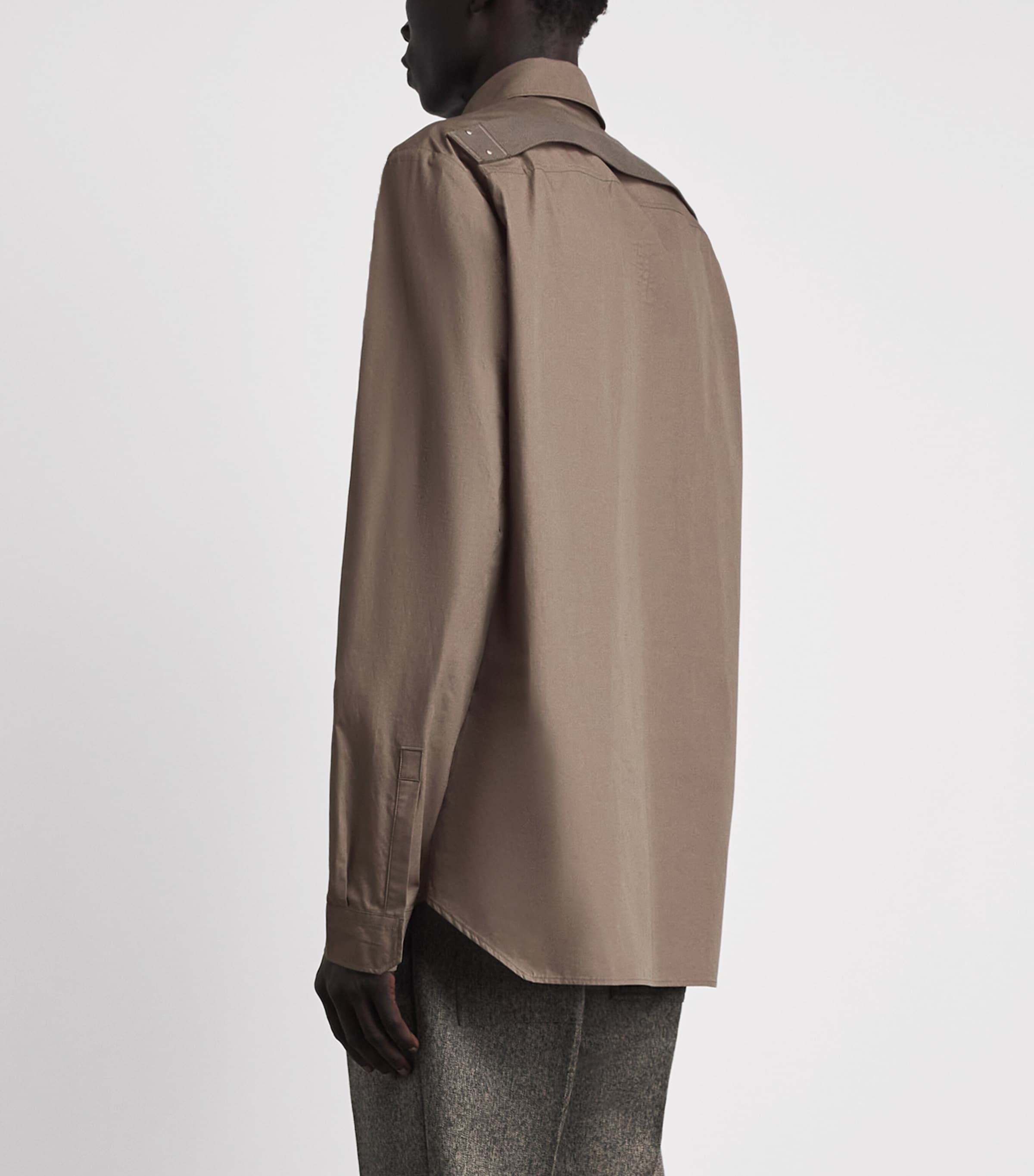 Rick Owens Mens Cotton Fog Overshirt Dust Image 5