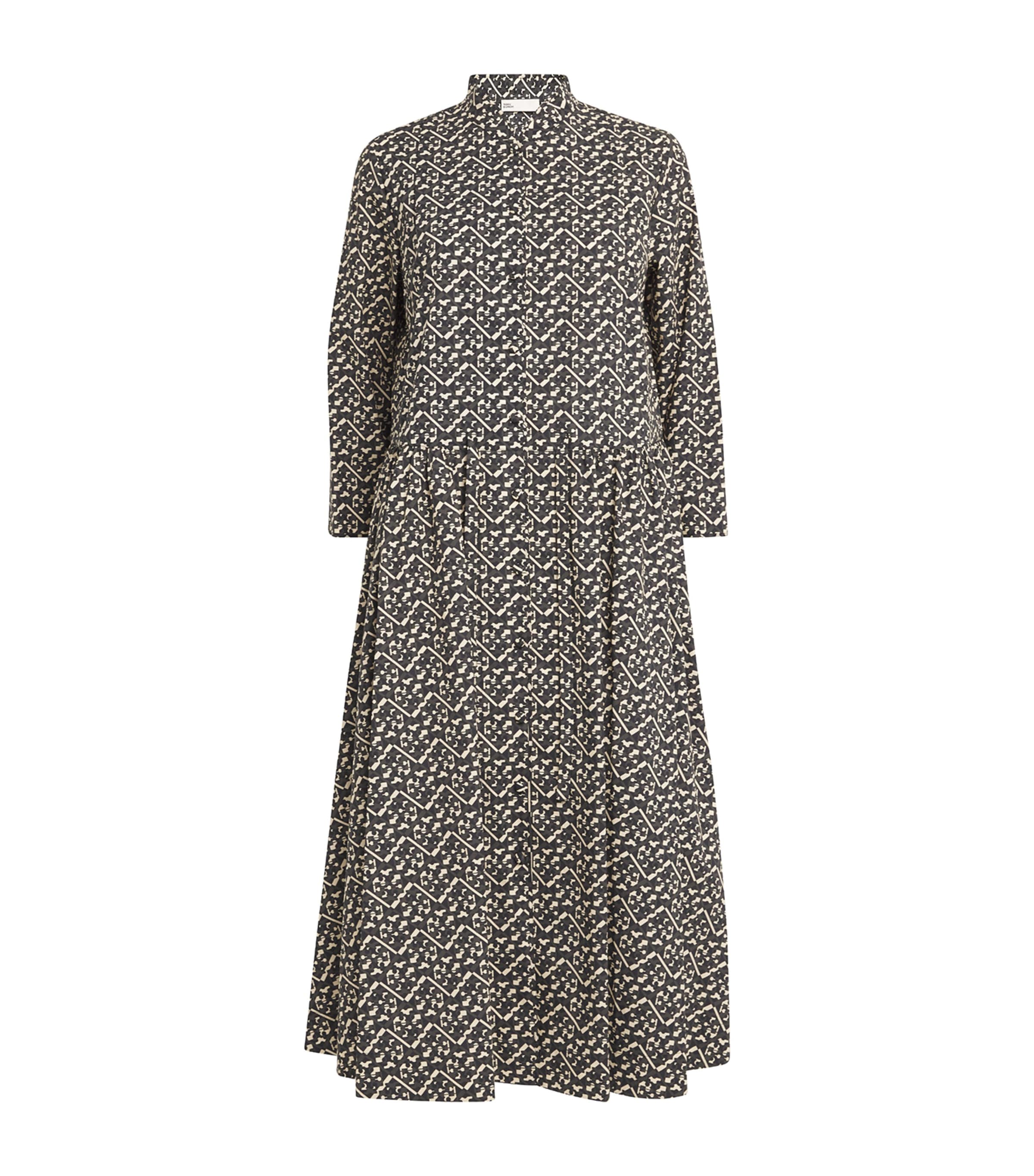 Tory Burch Printed Poplin Shirtdress For Women In Black