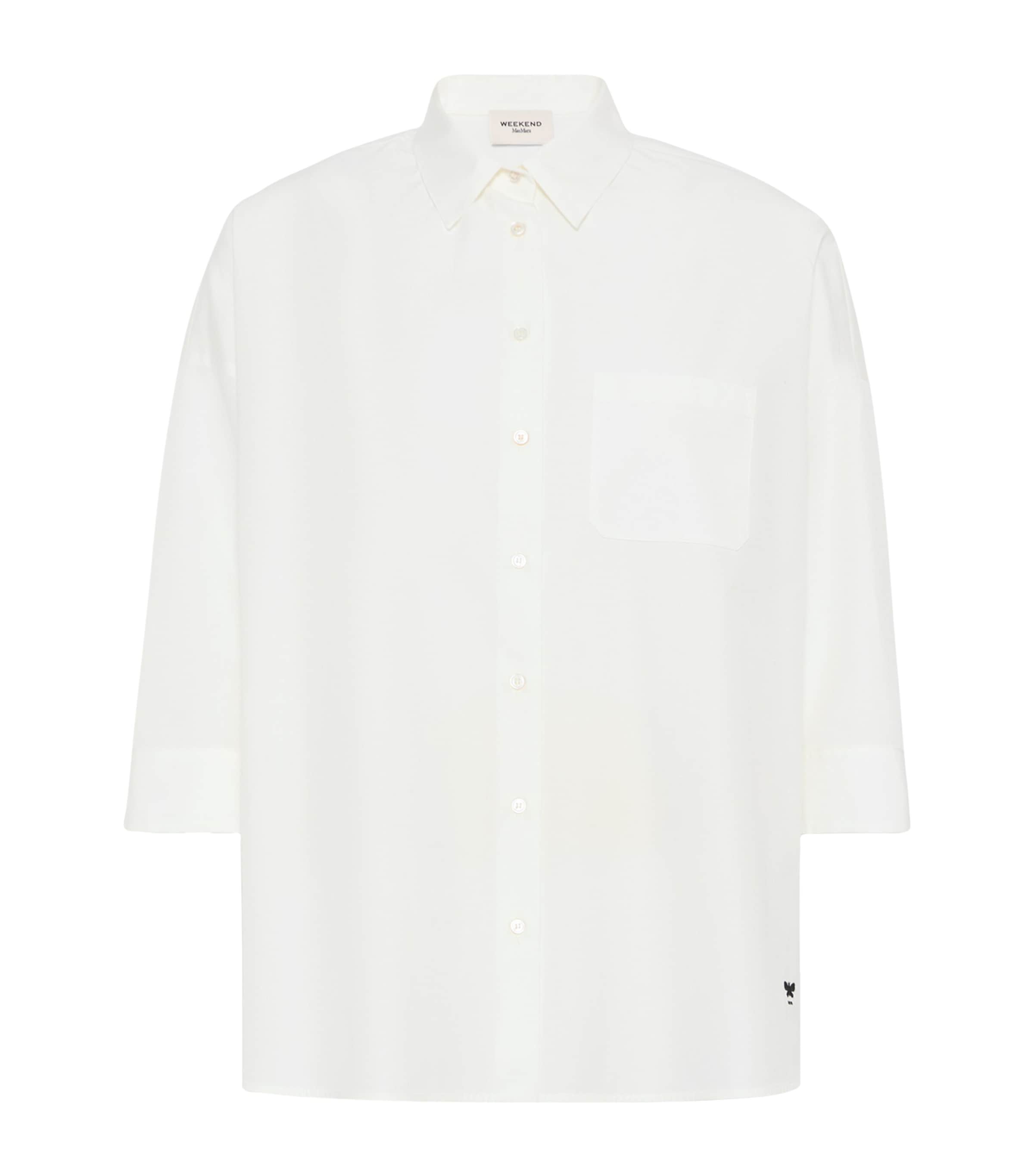 Weekend Max Mara Womens Cotton Cropped Sleeve Shirt White Image 1