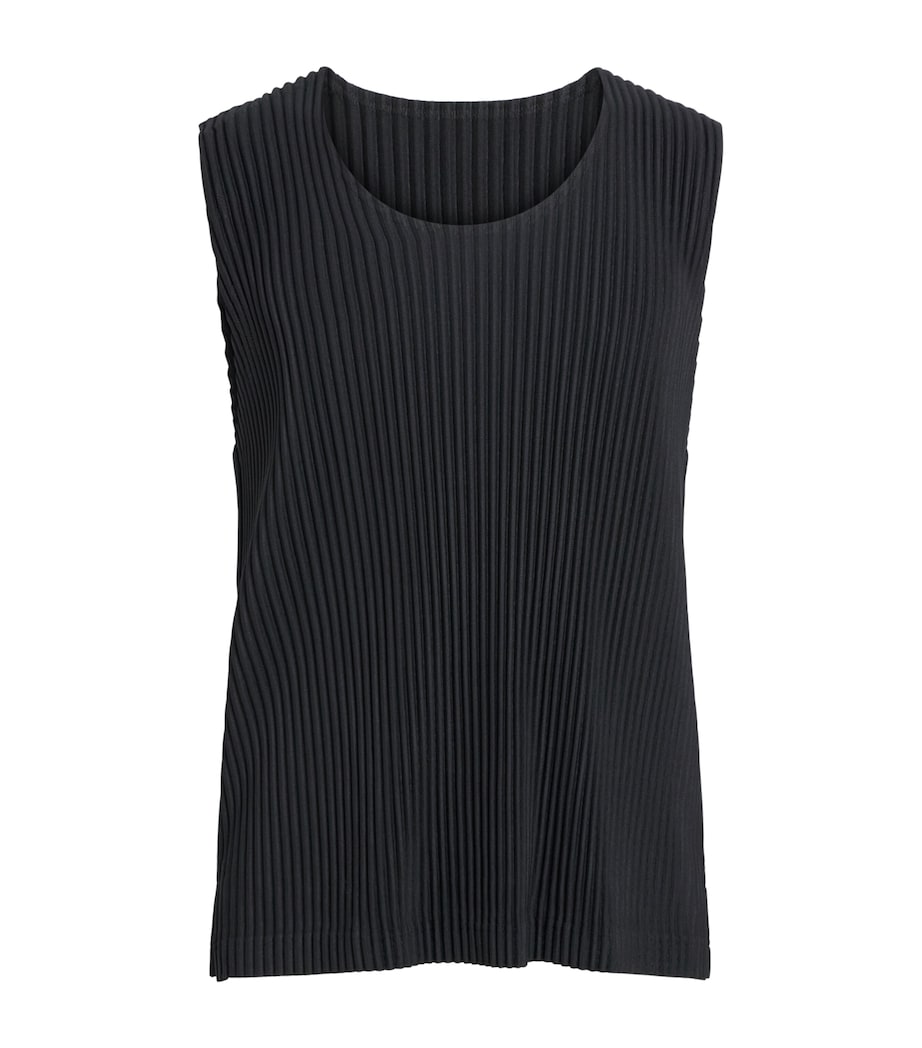 Homme Plissé Issey Miyake Mens Pleated Vest Black Image 1