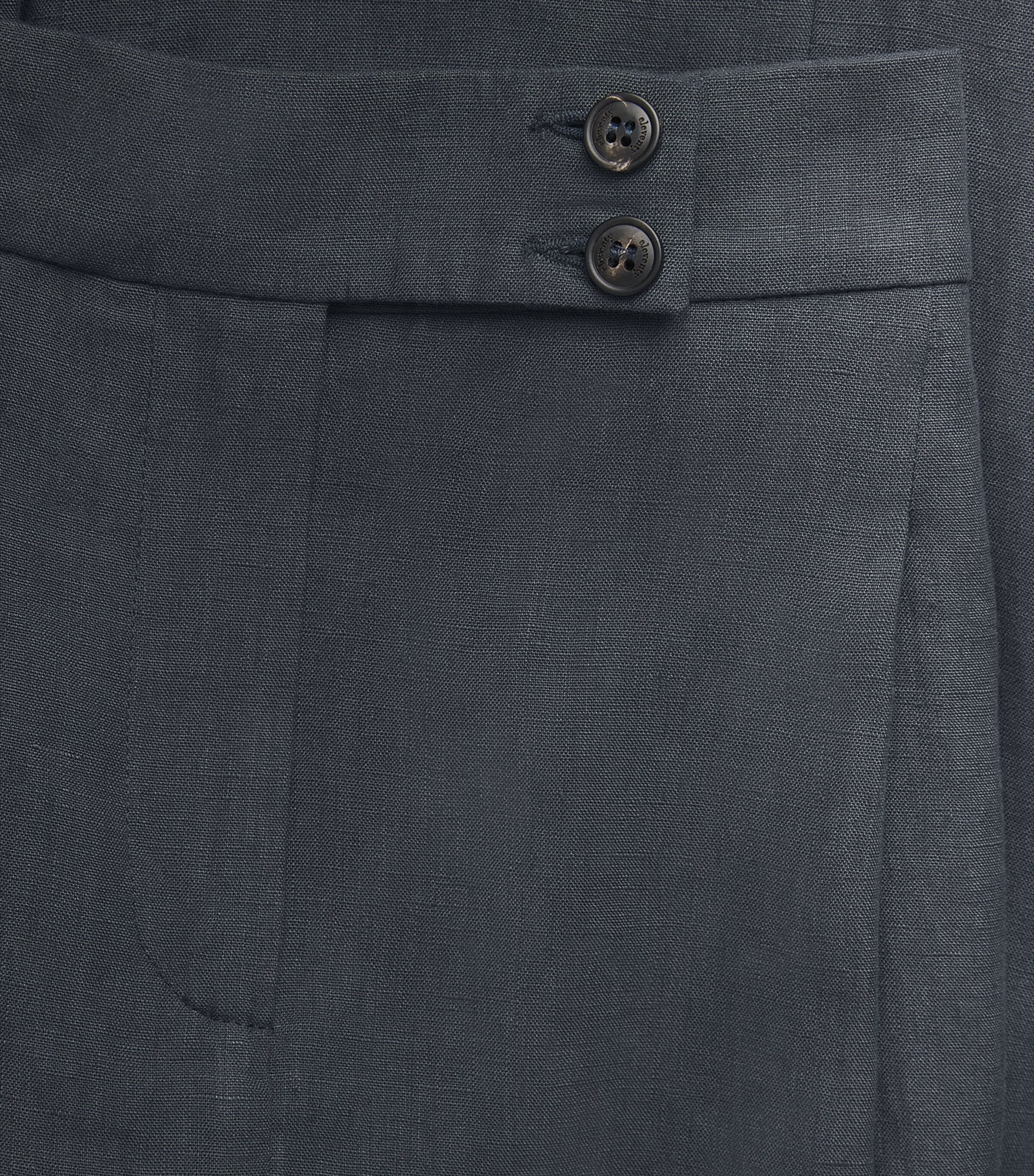 Eleventy Womens Linen Tailored Trousers Blu Nuovo Image 6