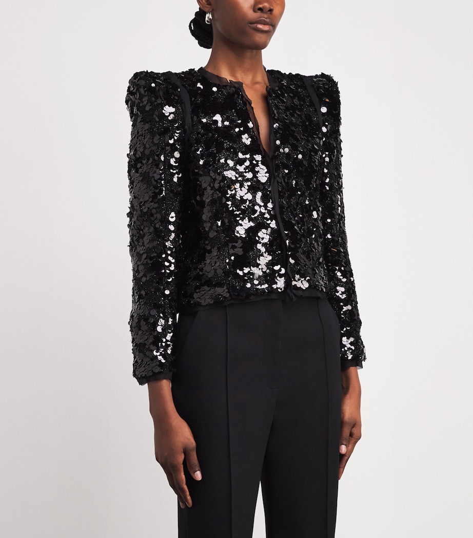 Sequinned Shai Jacket BLAC BLACK Image 3