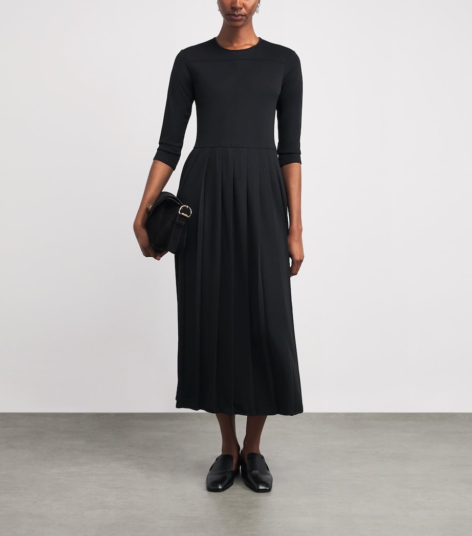 Woven Pleated Midi Dress BLACK - 001 Image 2
