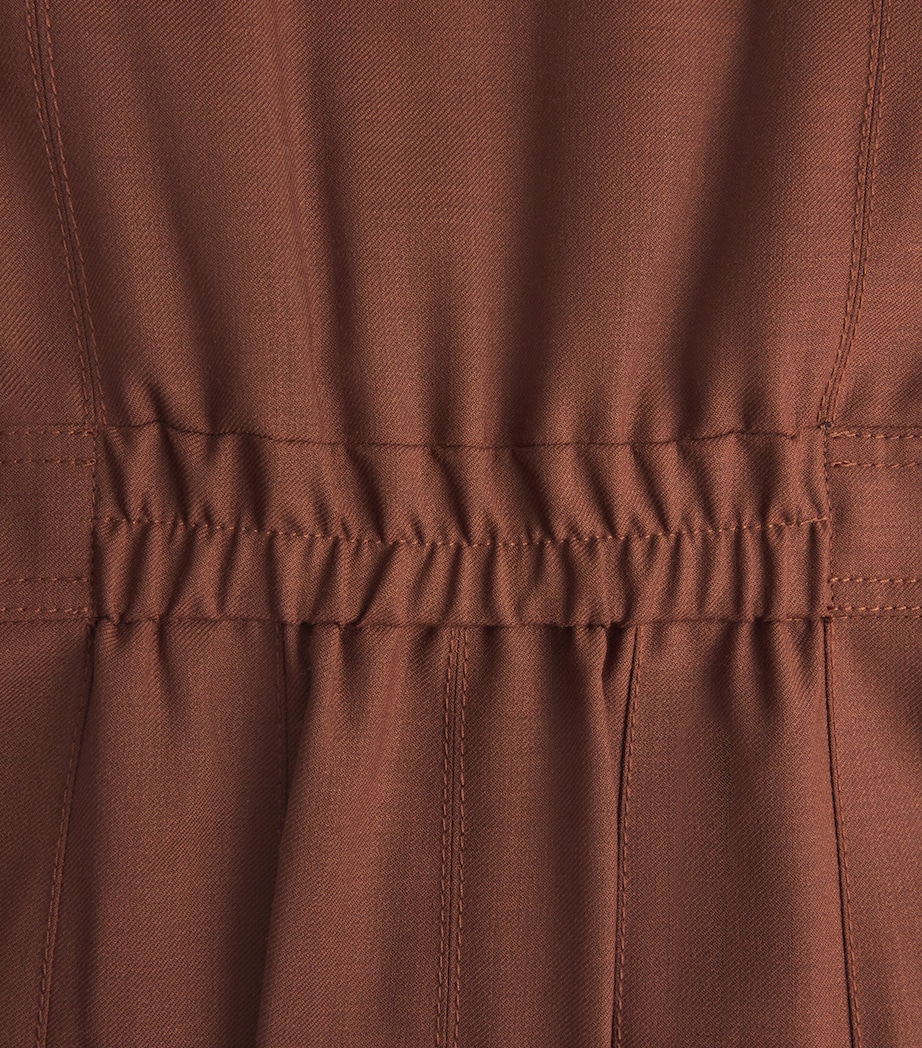 ME+EM Womens Zipped Fit and Flare Midi Dress Deep Pecan Brown Image 7