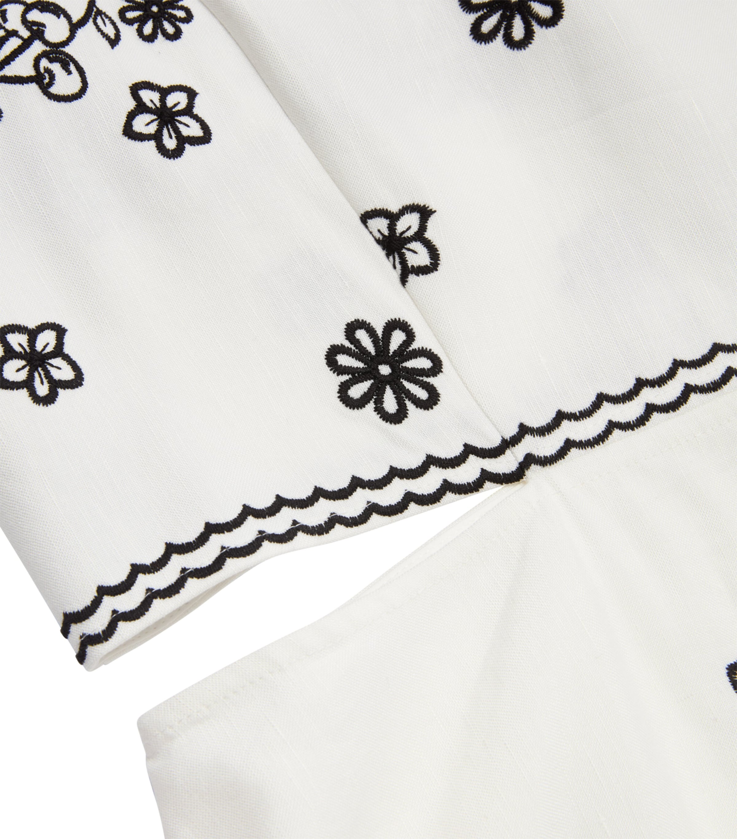 Linen-Blend Embroidered Cut-Out Maxi Dress ECRU / BLACK Image 2