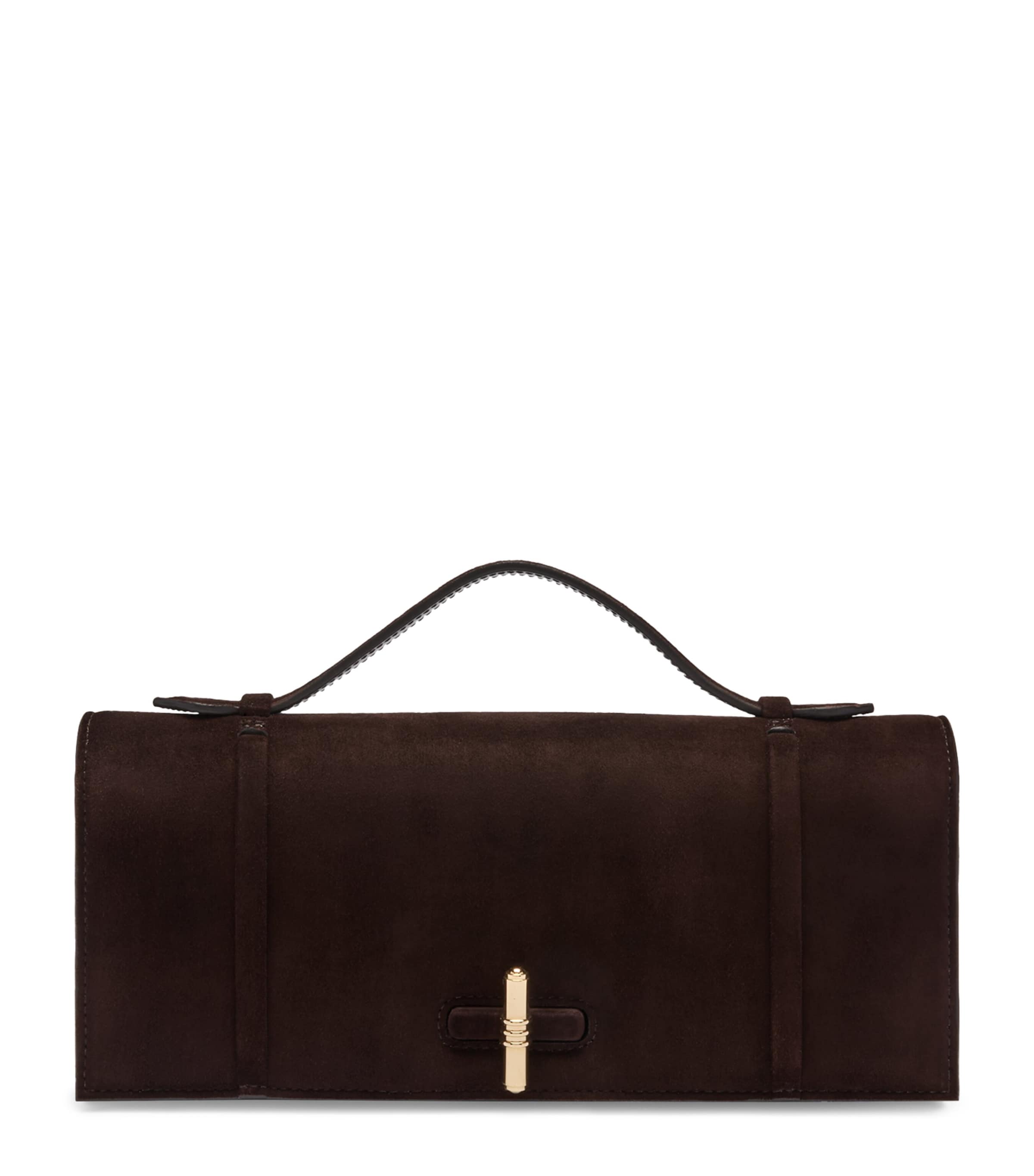 Malone Souliers Suede May Clutch Bag In Brown