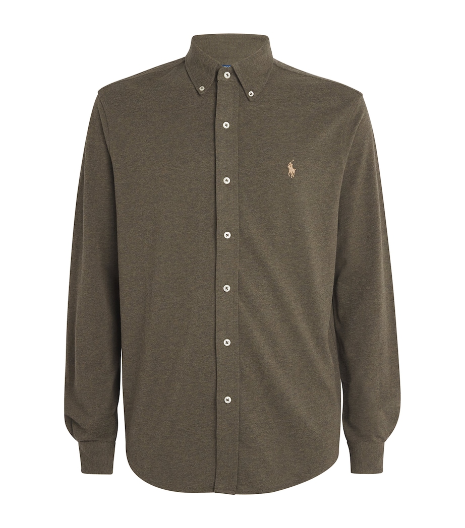 Cotton Featherweight Mesh Shirt GREEN Image 1