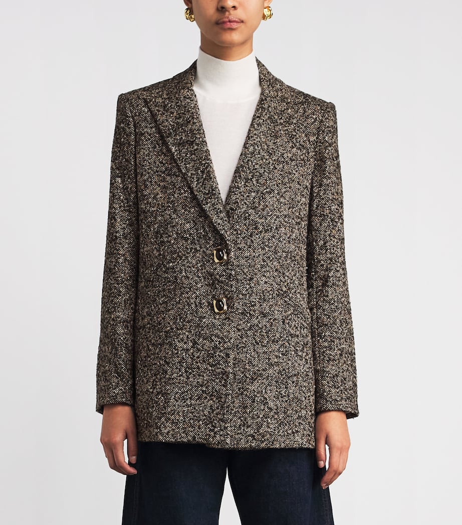 Veronica Beard Womens Tweed Maci Dickey Blazer Black Melange Image 4