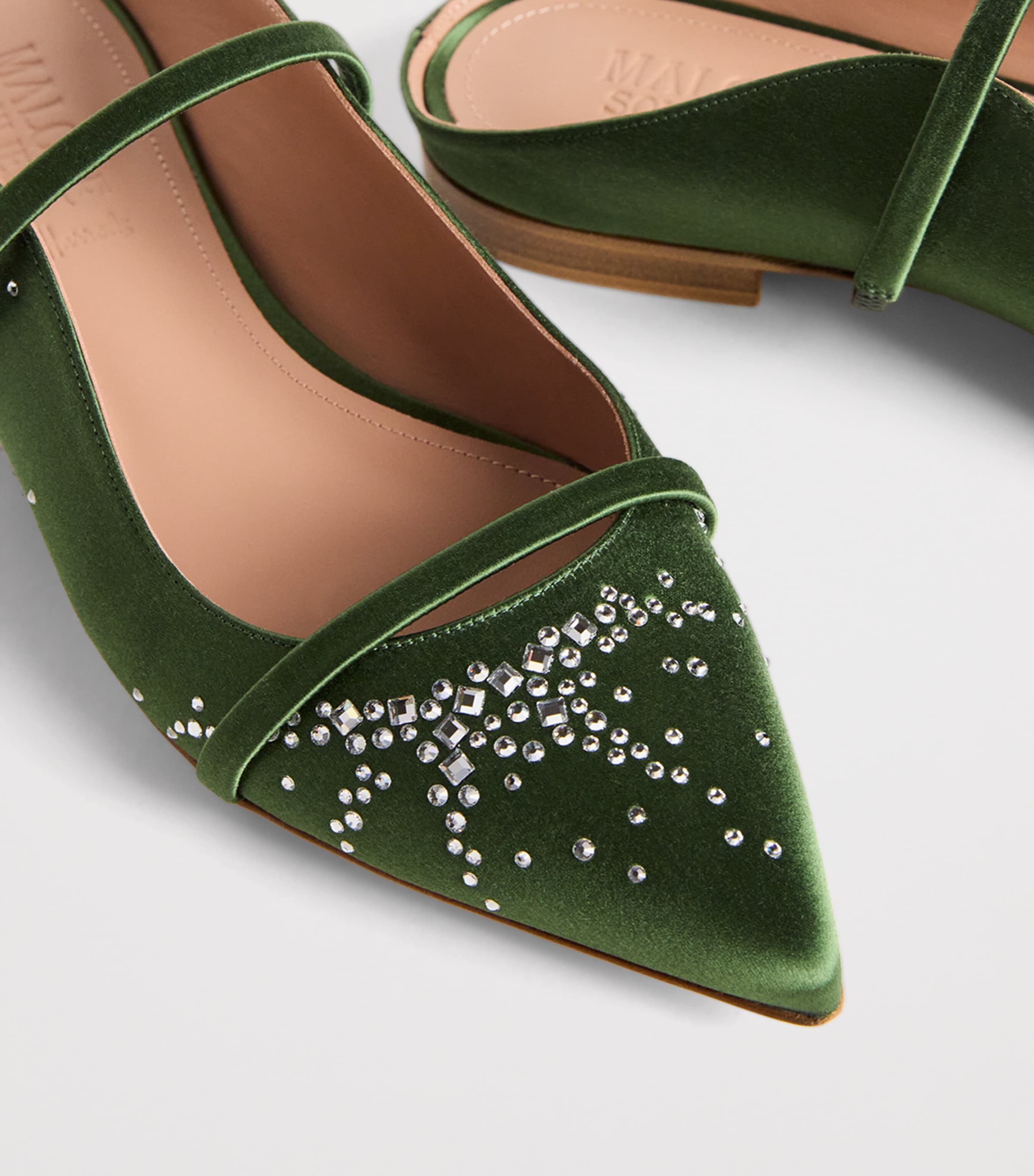 Crystal-Embellished Maureen Mules HARRODS GREEN Image 7