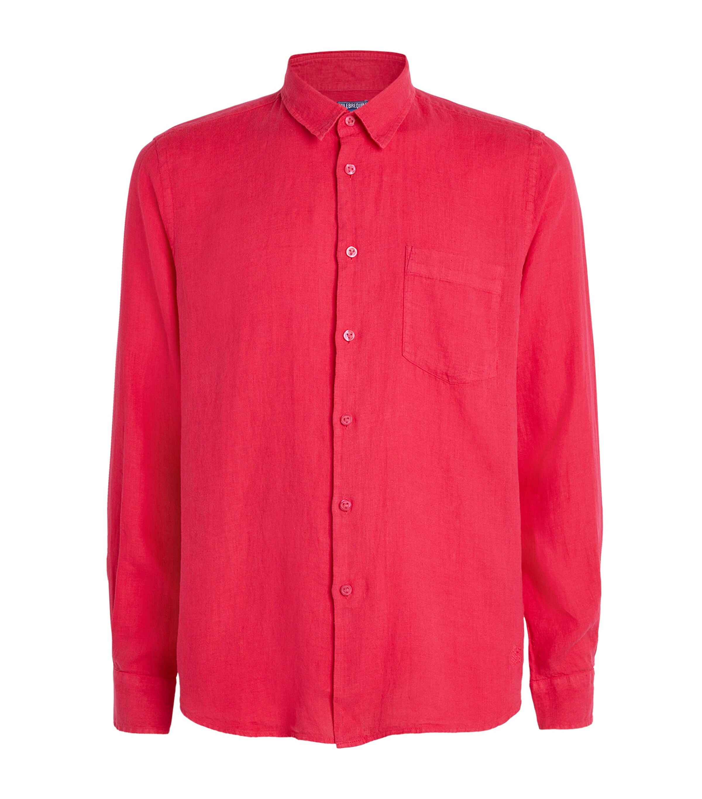 Vilebrequin Linen Solid Classic Fit Shirt In Pink