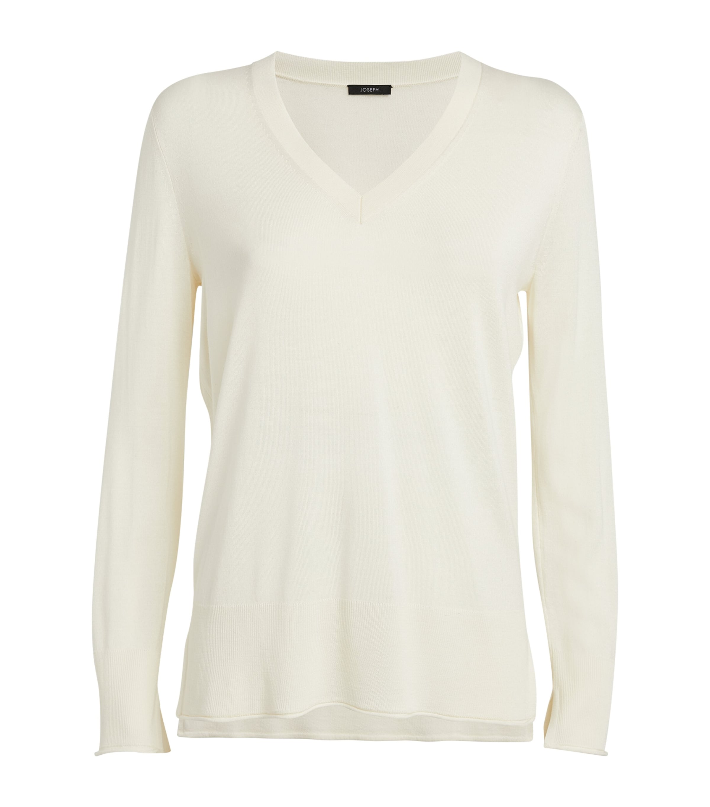 Joseph Merino-silk V-neck Sweater In White