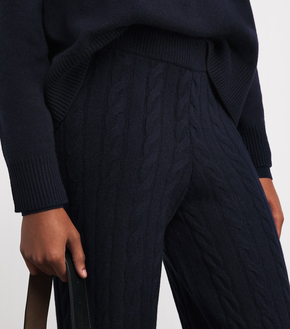 Cashmere Cable-Knit Sweatpants NAVY Image 6