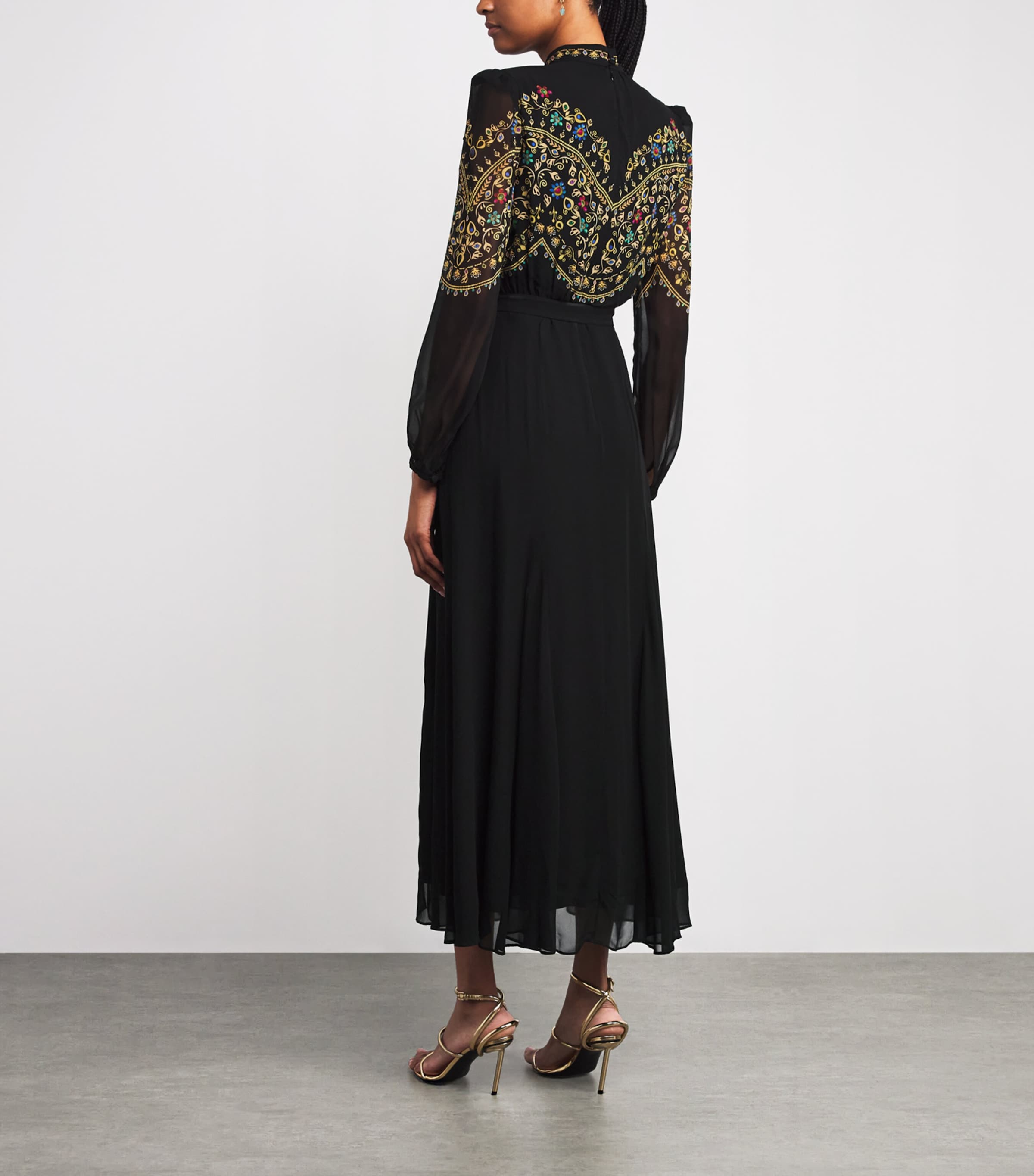 Georgette Printed Jacqui B Midi Dress 2344-PENDANT SCALLOP Image 3