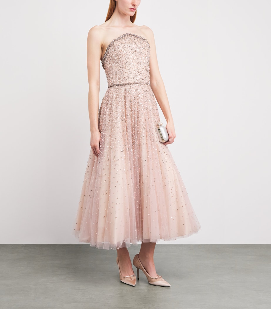 SABINA BILENKO Womens Embellished Corset Nina Gown Peach Image 2