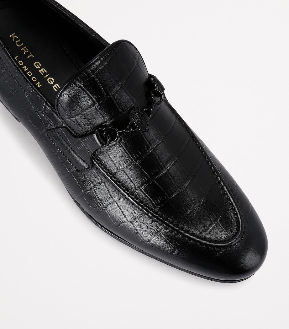 Croc-Embossed Alton Loafers BLACK Image 3