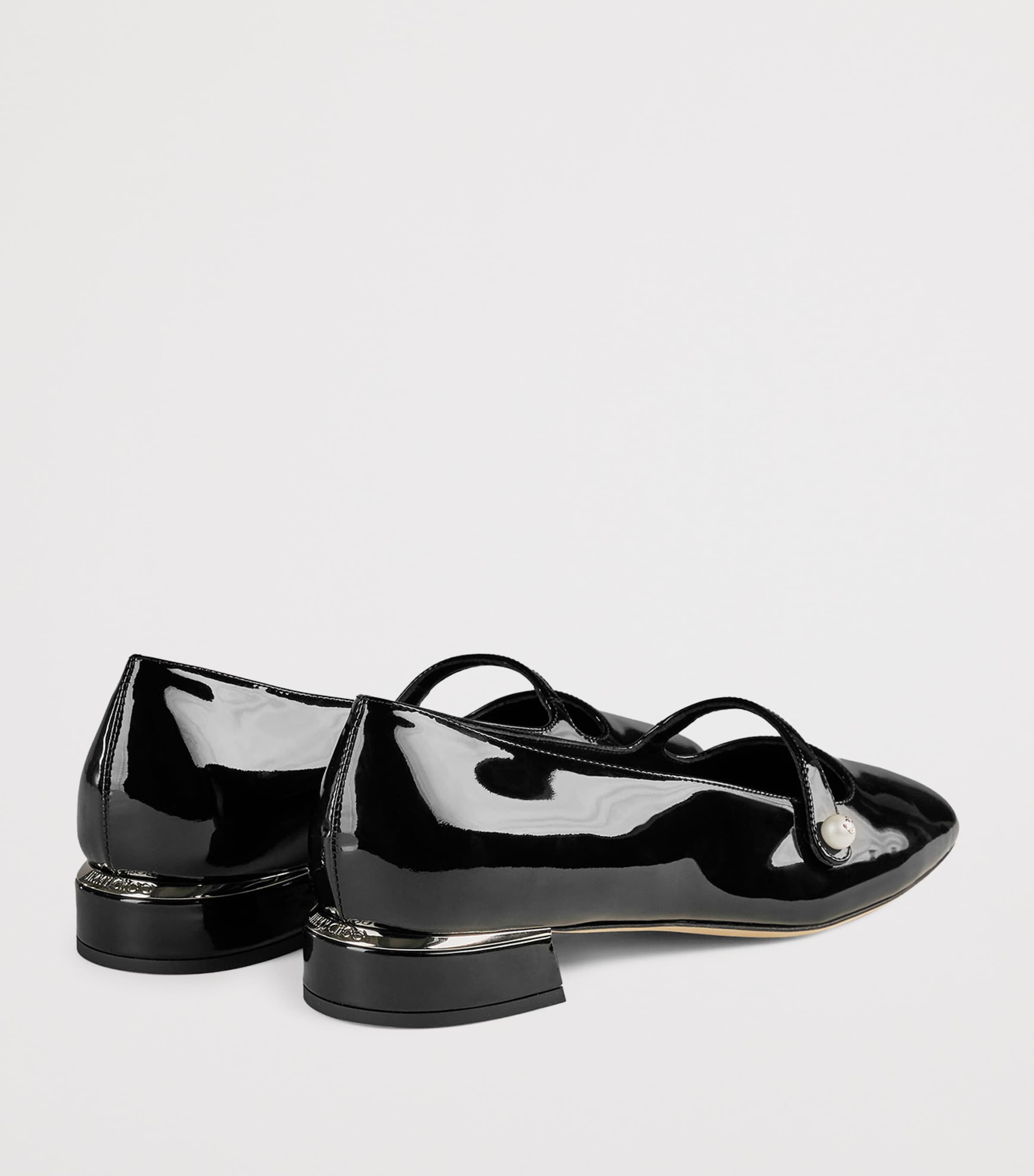 Jimmy Choo Elisa Ballerina Leather Ballet Flats Black Image 4