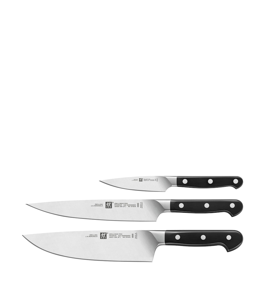 Zwilling Pro Stainless Steel 3-Piece Knife Set Silver Image 1