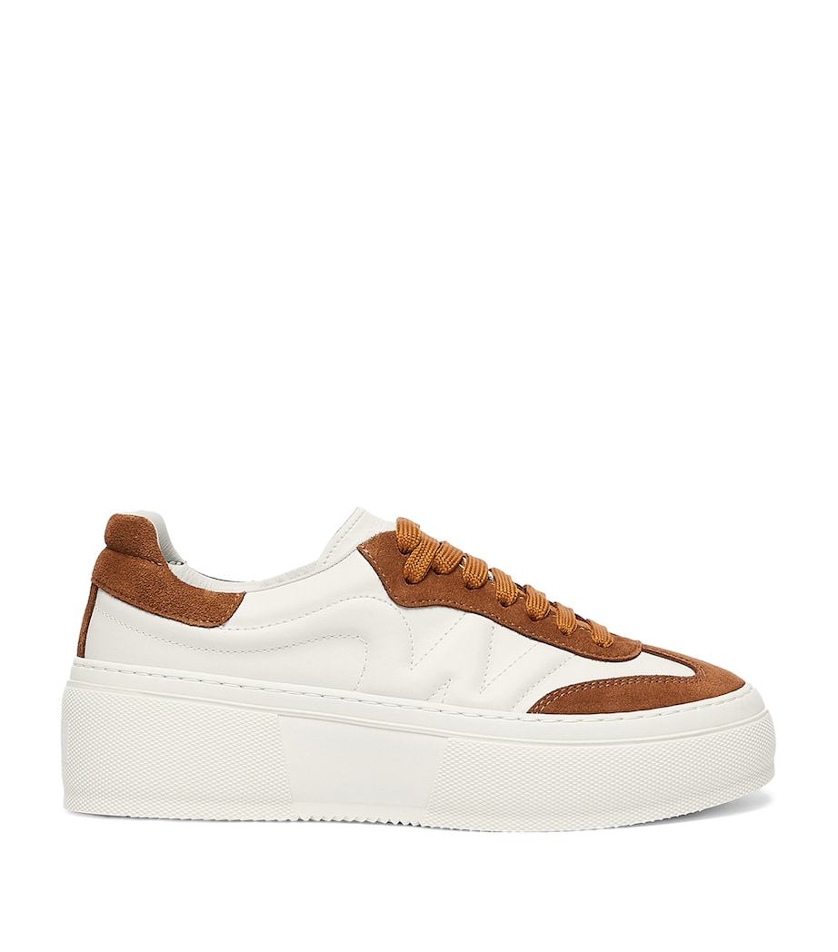 Weekend Max Mara Leather Platform Sneakers Tobacco Image 1