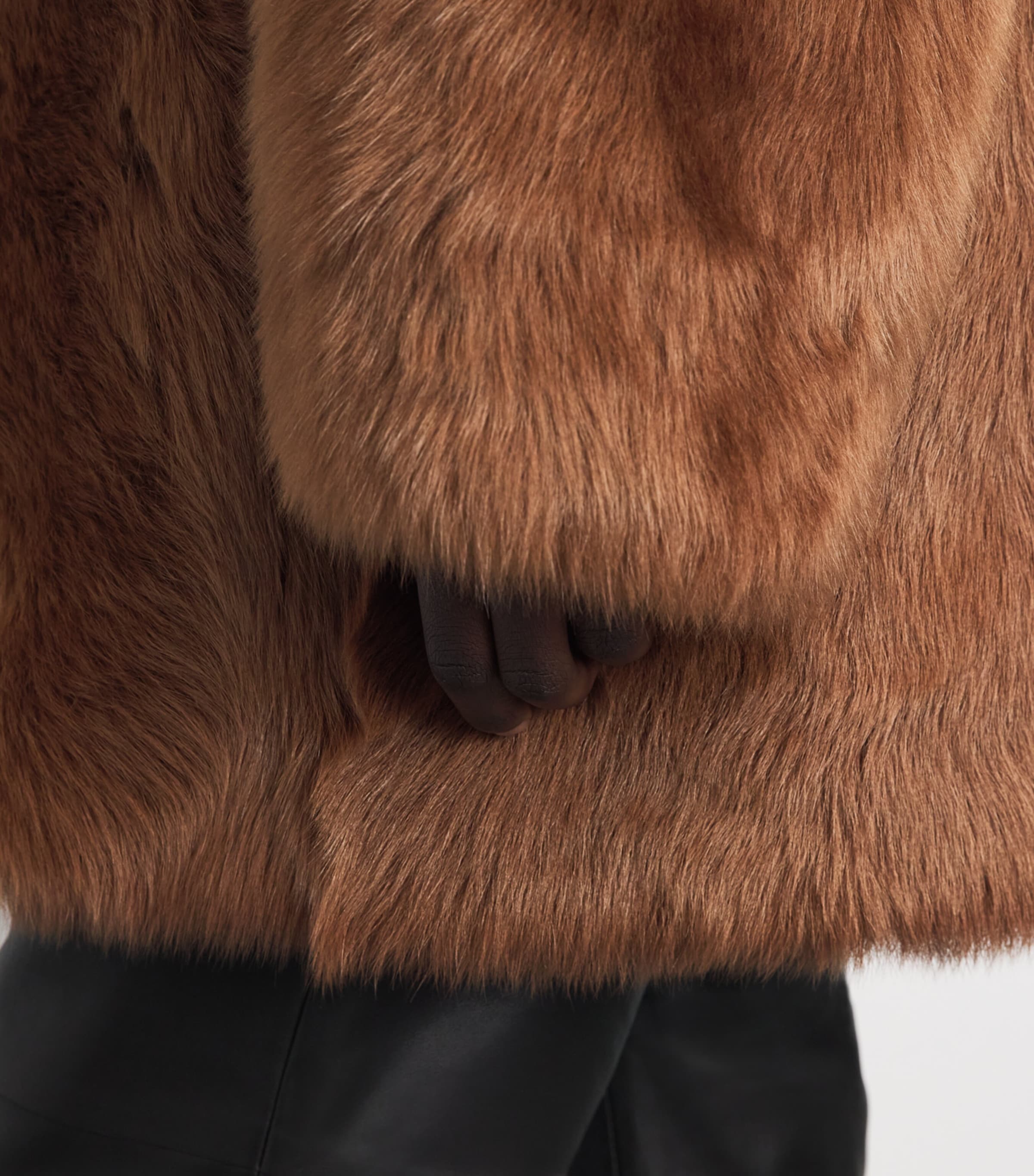 Toteme Womens Shearling Short Coat Ginger Image 3