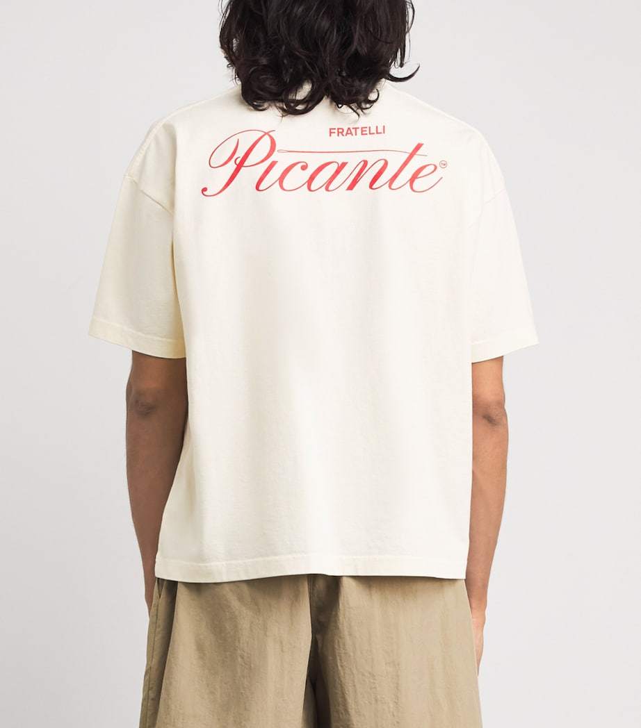 Picante Mens Organic Cotton Tailor Logo T-Shirt Ivory Image 5