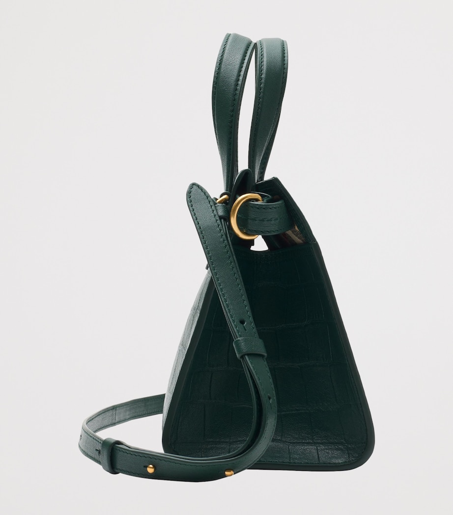 Mini Croc-Embossed Lambskin Cotswolds Tote Bag IVY Image 4