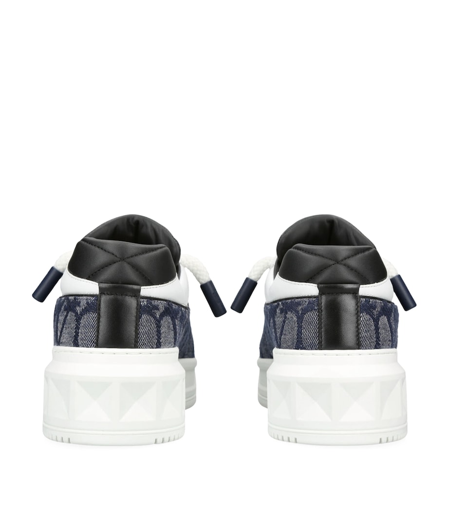 Valentino Garavani Toile Iconographe One Stud XL Sneakers Blue Other Image 2