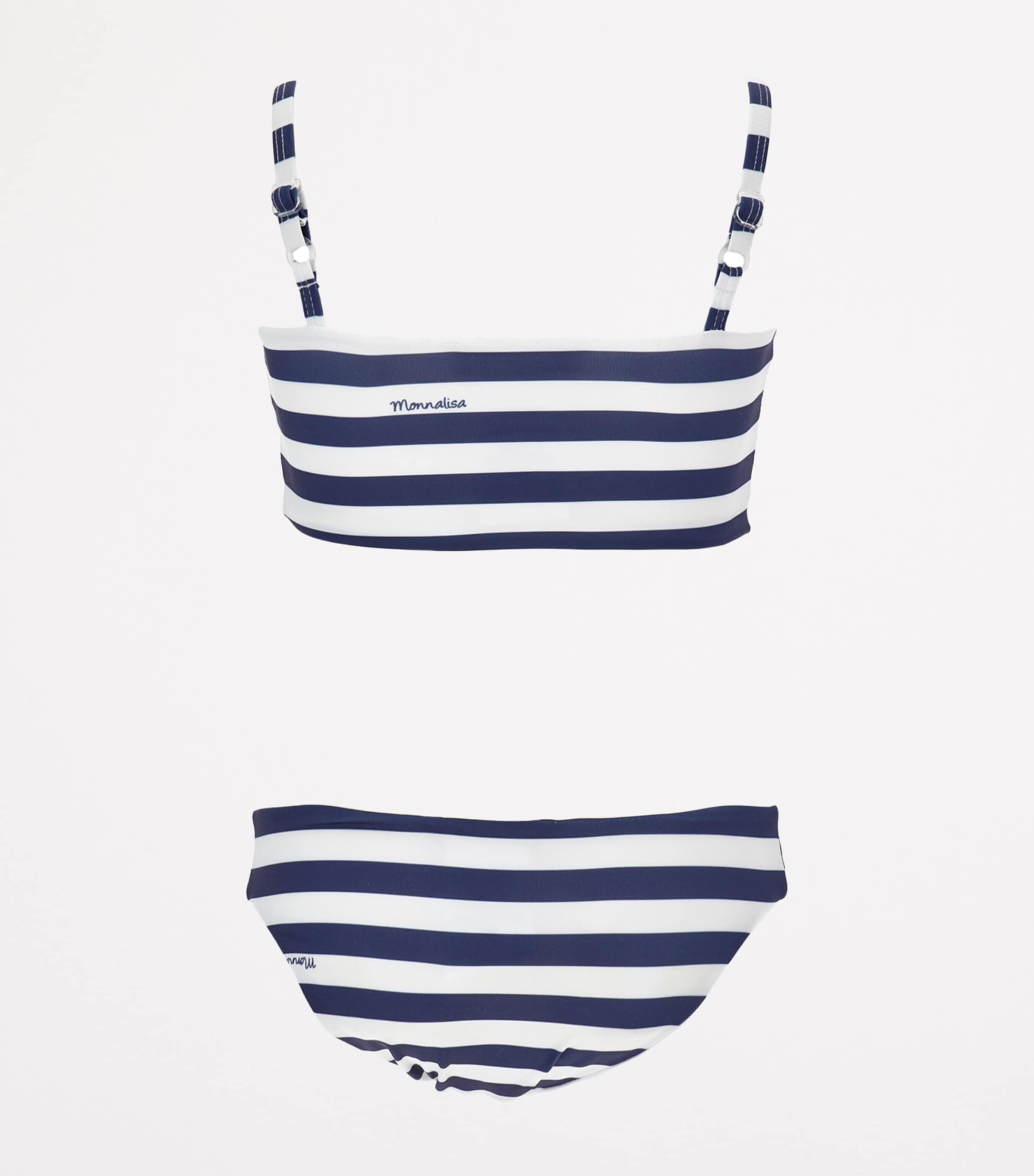 Striped Ruched-Heart Bikini (2-14 Years) BIANCO + BLU Image 2