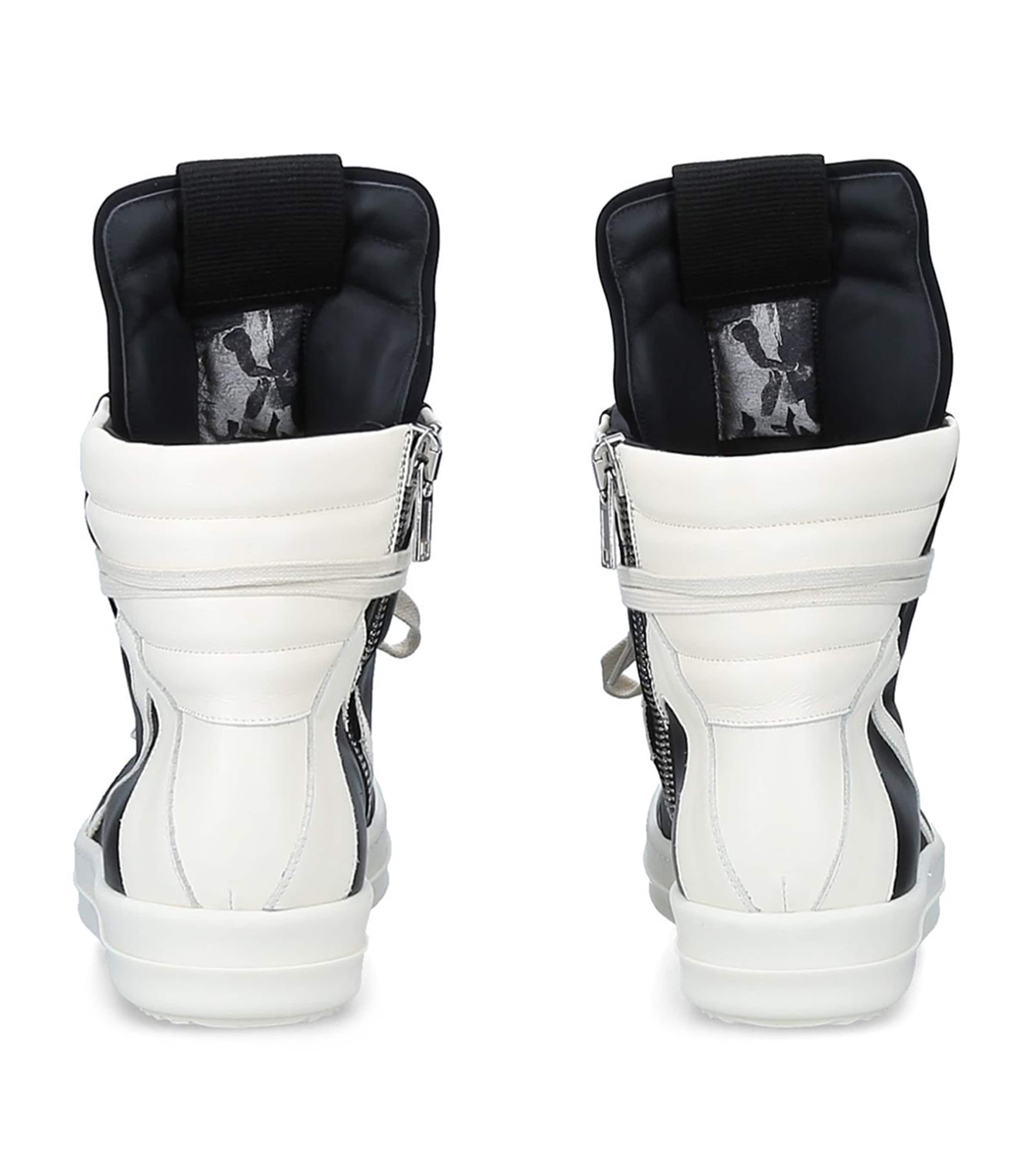 Leather Geobasket High-Top Sneakers BLK/WHITE Image 2